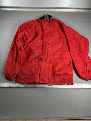 Tour Master Riding Motorcycle Jacket Large Red PVC Coated Nylon Rain Windbreaker