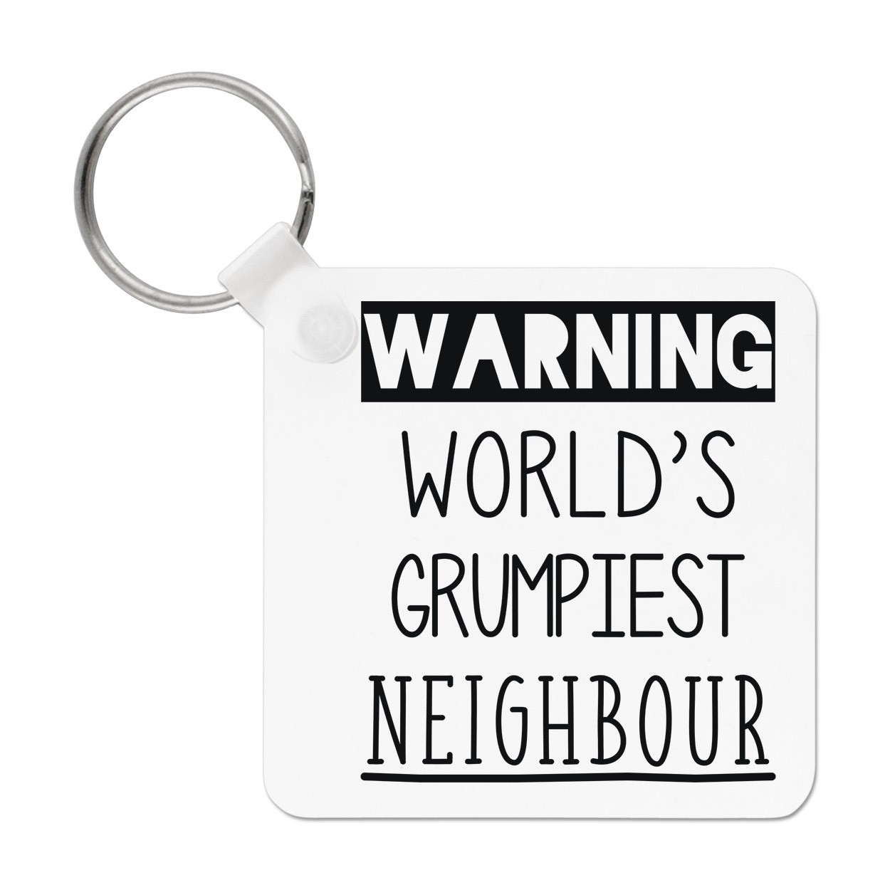 Warning World's Grumpiest Neighbour Keyring Key Chain Grumpy Awesome Best Funny