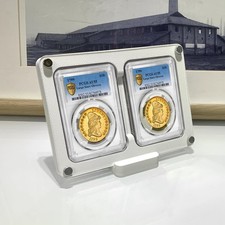 2CT Acrylic Display Stand Case Holder for PCGS Graded Coin Slab Storage Box