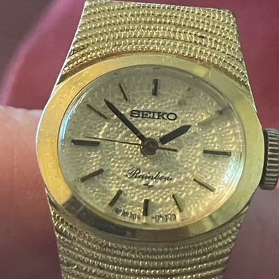 Seiko Ladies Vintage Manual Wind Watch “Rainbow” Gold Tone  display picture 3