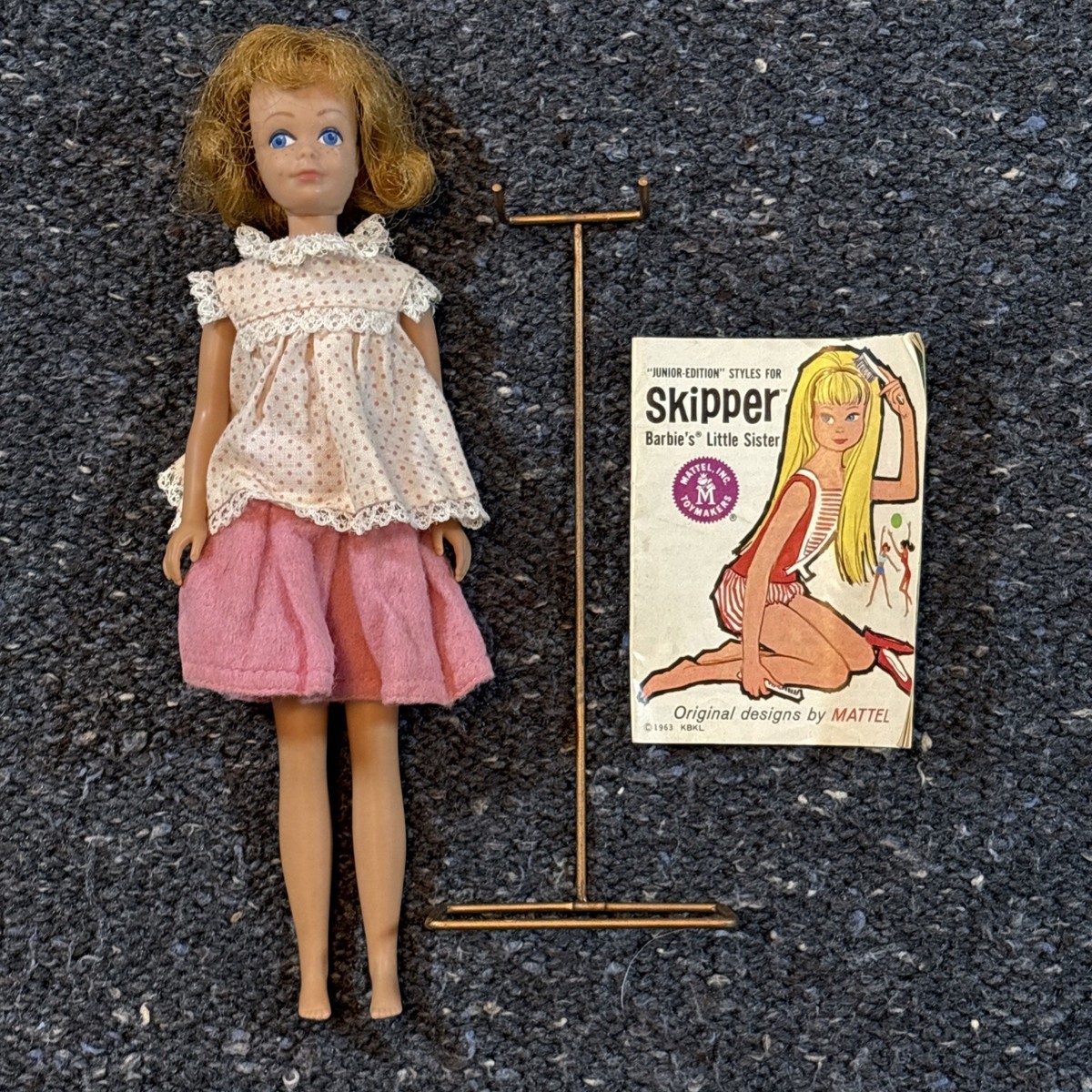 Barbie Vintage Skipper Doll Blonde 1963 Mattel 0950 Japan Straight