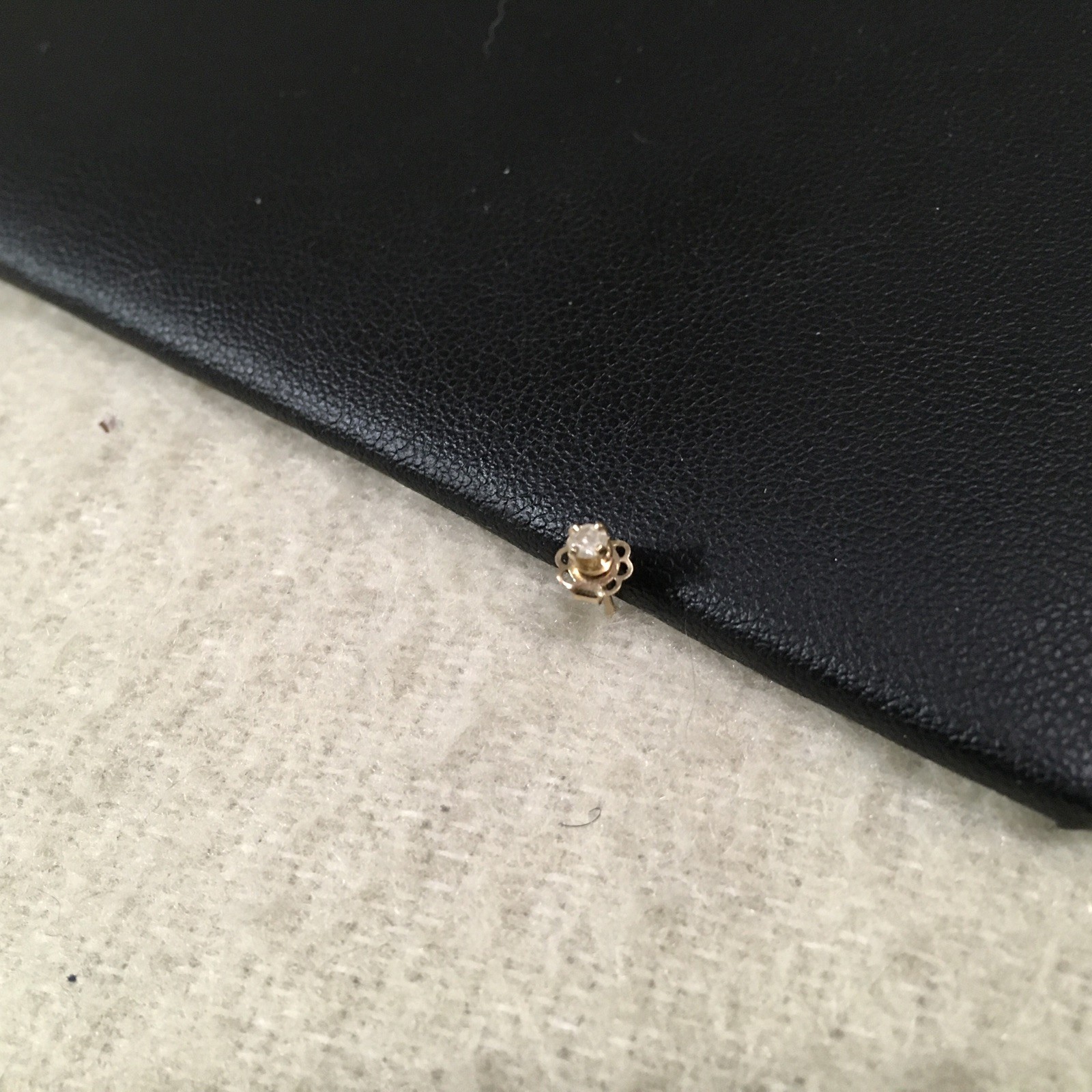 14k Solid Yellow Gold Diamond Single Earring - image 1