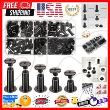 80 Sets Chicago Screw Leather Rivets Assorted Kit Chicago Binding Screws 5 Si...