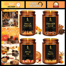Scented Fall Candles Set - 4 Pack, 28oz Soy Wax for Home Decor Aromatherapy