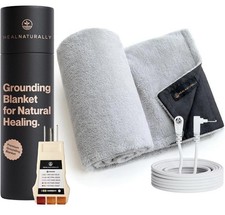 HealNaturally Grounding Blanket Ultra-Soft Conductive Fleece 5' x 4' Gray