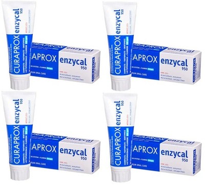 4x Curaprox Enzycal 950 Toothpaste 75ml Fluoride Sensitive Teeth Care Gel