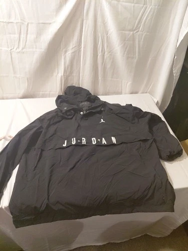Jordan Est 1985 Black Pullover Windbreaker Jacket XL Vintage distressed letters image 2