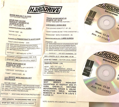 7/12/03 LOU BRUTUS HOSTS HARDDRIVE CAPTAIN KIRK TRIBUTE; IN STUDIO ADEMA, STAIND