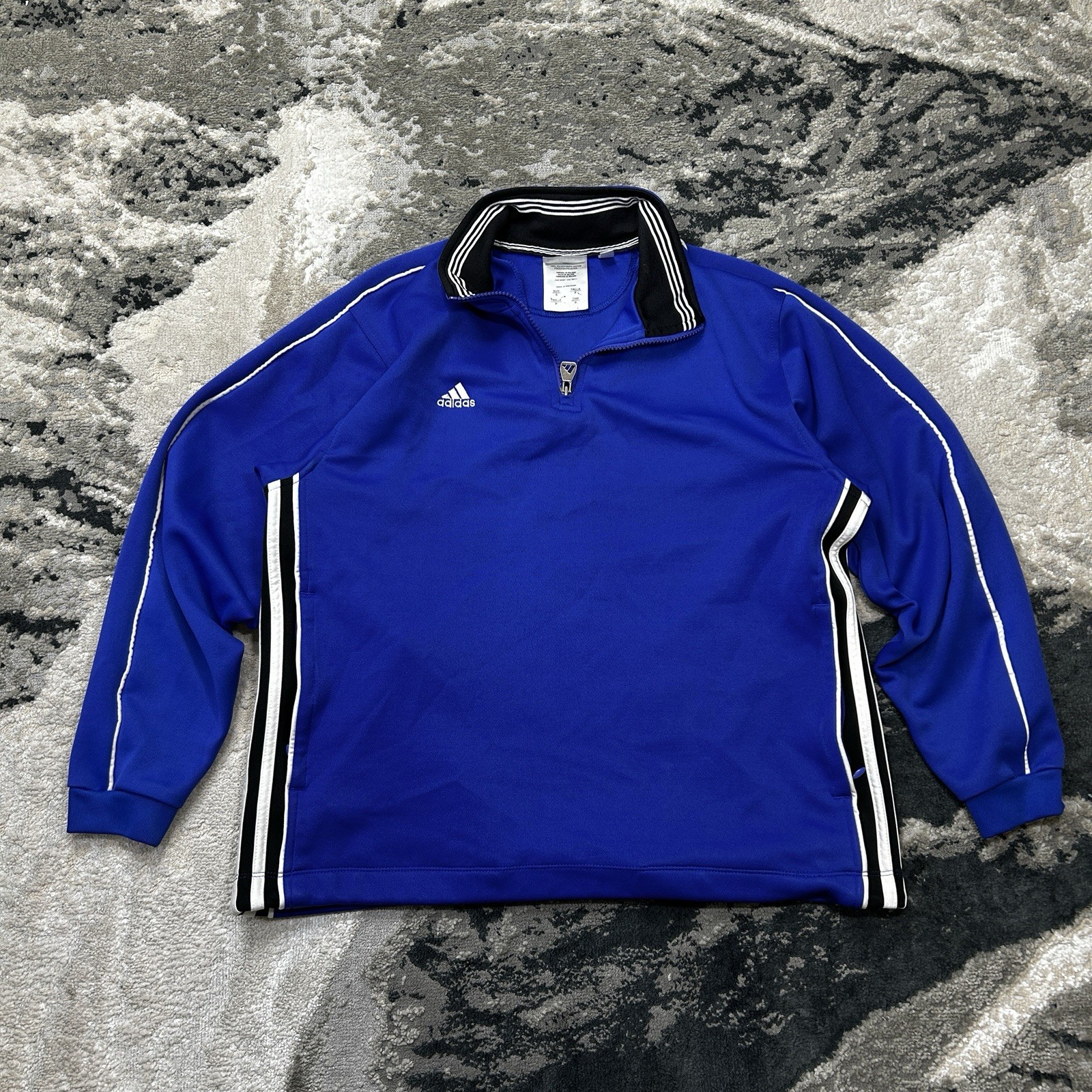 Adidas Quarterzip Blue Pullover Collared Y2K 2001… - image 1