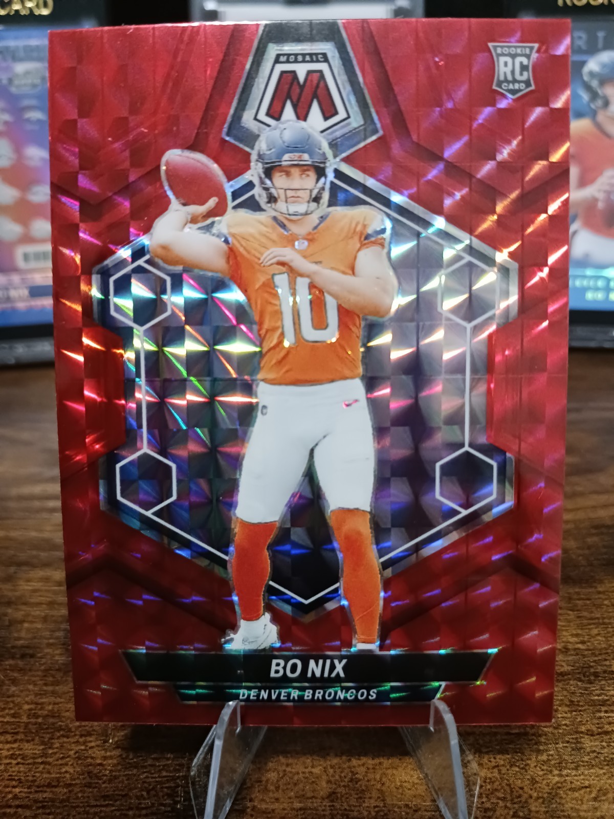 2024 Panini Mosaic Bo Nix Red Rookie RC #312