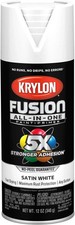 6 of 12oz USED Krylon Fusion All IN One Spray Paint 5x strong Satin White S5