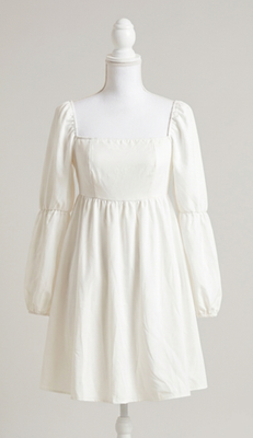square neck white graduation dress Ivory Square Neck Sheath Graduation Dress Ivory / 00