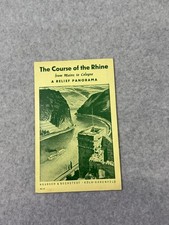 Vintage Course Of The Rhine Relief Panorama Folding Map Mainz To Cologne Germany
