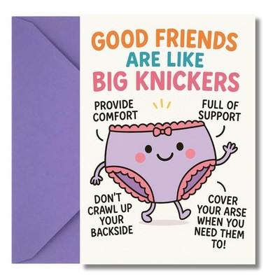 Lustige Geburtstagskarte Beste Freundin für Frauen - Humor Geschenk A5 Schlüpfer Design