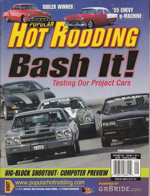 Popular Hot Rodding September 2001   Bash It, Testing Our Project Cars / '55 Che