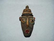 Unique Antique Mosaic Glass Face Pendant Historical Phoenician Piece P1067 