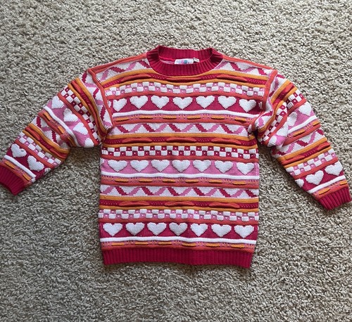 Vintage Heartworks Girl’s Heart Sweater Size Small 7-8
