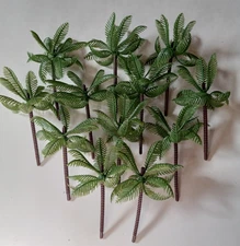 12 palm trees for models, railroads, wargaming, dioramas, etc.  6" x 3"