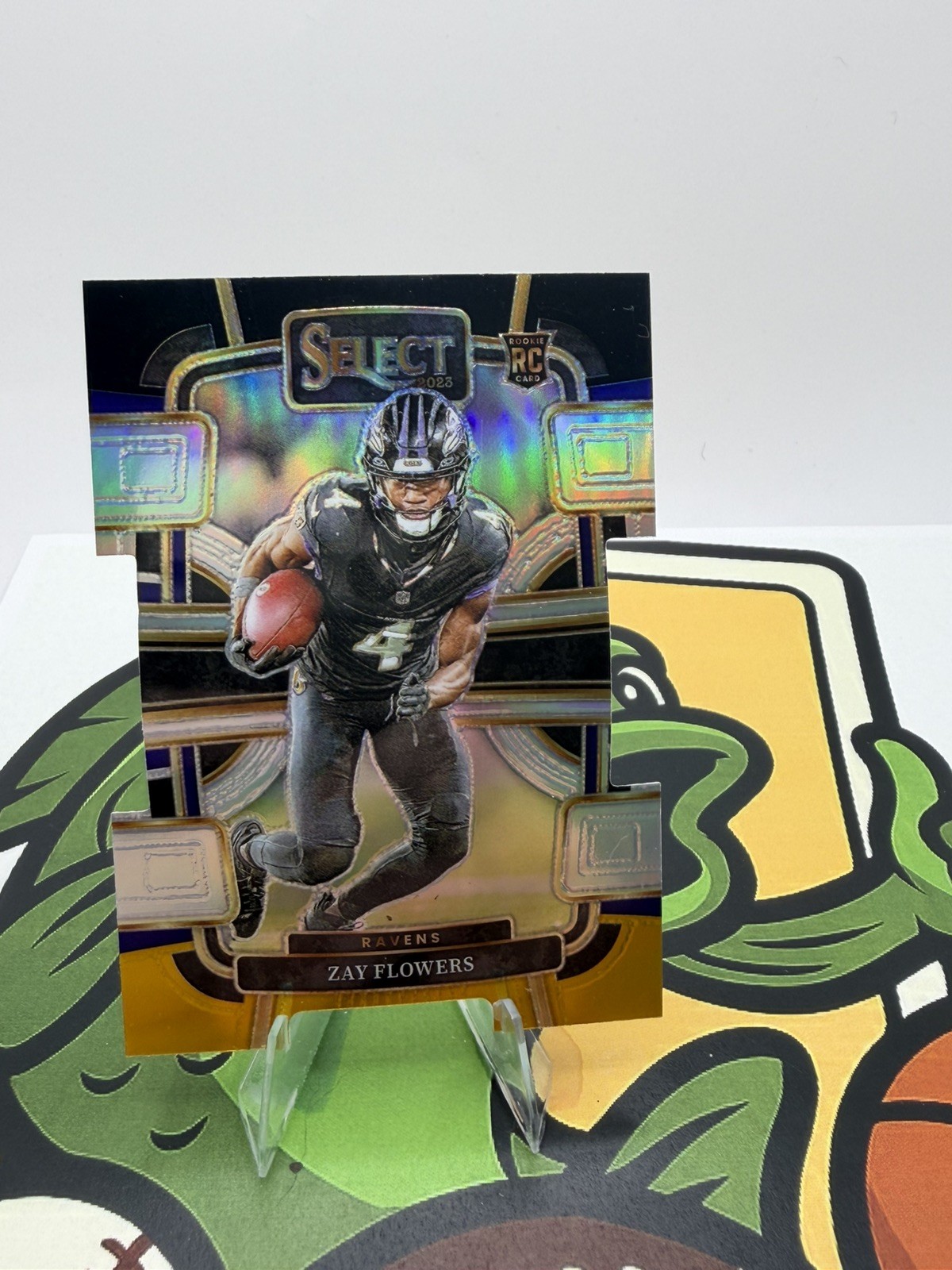 2023 Panini Select Rookie Black and Gold Die Cut Prizm Zay Flowers #8 Ravens