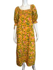 Farm Rio Midi Dress Small Floral Boho Silk Cotton 