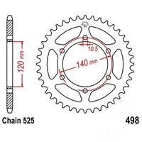Kettenrad Stahl 38-ZäHne 525-Teilung FüR Kawasaki ZR-7 750 F Bj. 1999-2004