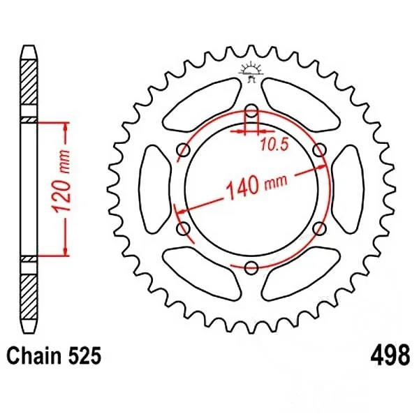 Kettenrad Stahl 38-ZäHne 525-Teilung FüR Kawasaki ZR-7 750 F Bj. 1999-2004-image