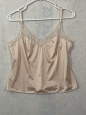 Vintage Croquette Soft Warners Nylon Mesh Trim Camisole Top Women s size 36/M