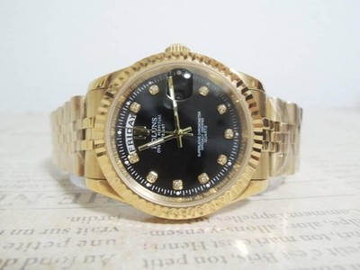 HOLUNS Gold Black Wristwatch Day Date Calendar Function