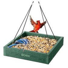 Platform Bird Feeder Tray Bird Feeders for Outdoors Hanging for Outside Green