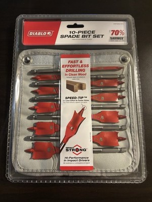 DIABLO SPEEDemon High-speed Spade Bits: 10-Piece Set with Pouch, DSP2940-S10