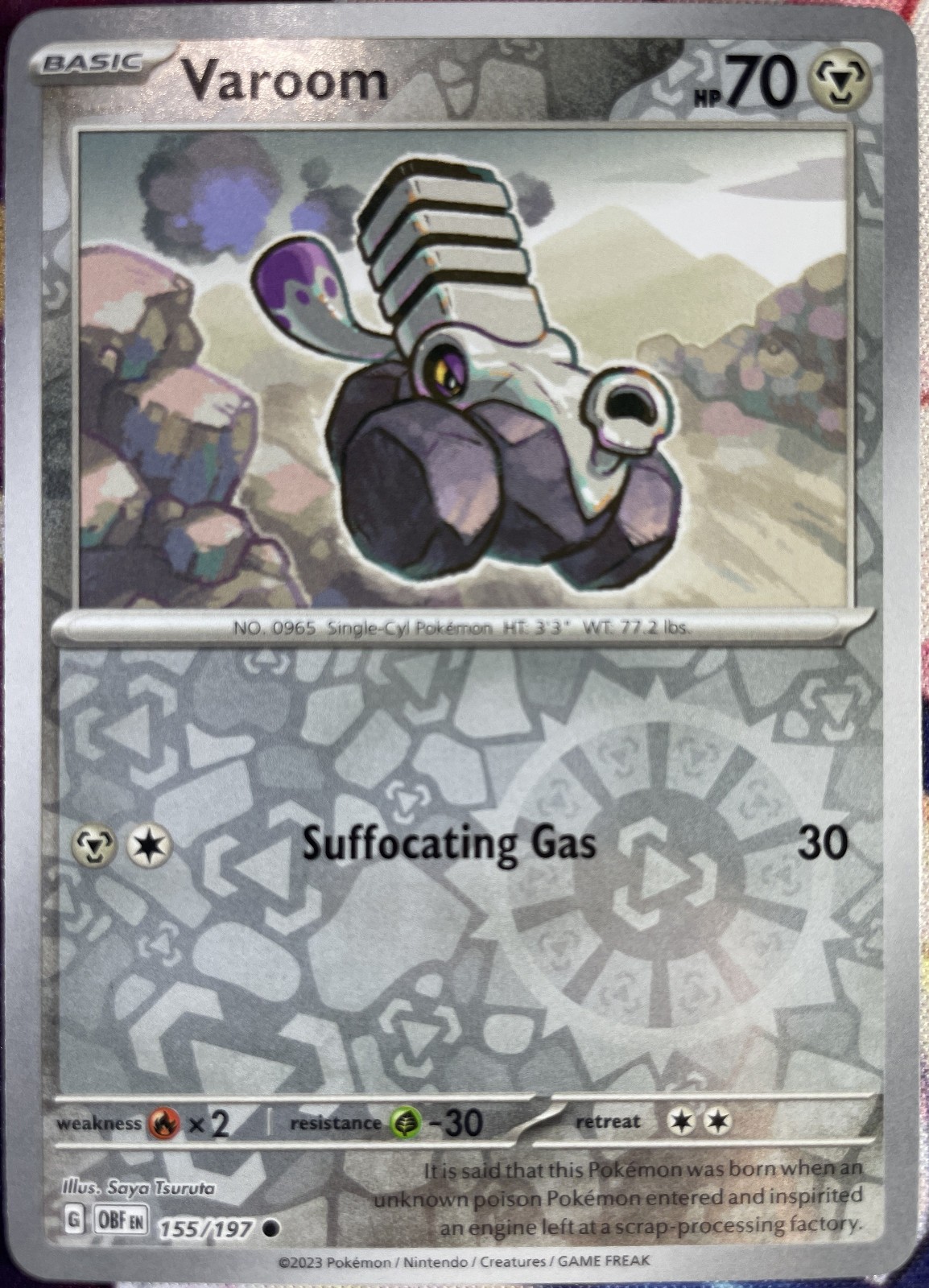 Varoom Reverse Holo - 155/197 - Obsidian Flames Pokemon 2023