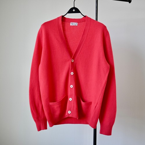 Agnès b., Vintage 1980s Agnes b. geelong lambs wool cardigan, pink, made in Scotland, 40