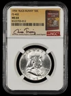 1954 Franklin Half Dollar NGC MS64 FS-402 Bugs Bunny Bill Fivaz Signature Label