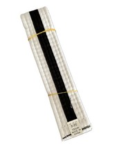 WHITE BELT WITH BLACK STRIPE KARATE TAEKWONDO JUDO KICKBOXING BELTS 150 & 280cm
