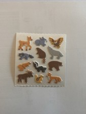 Sandylion Fuzzy Sticker Mini Wildtiere 90er Originalbogen Vintage 90s