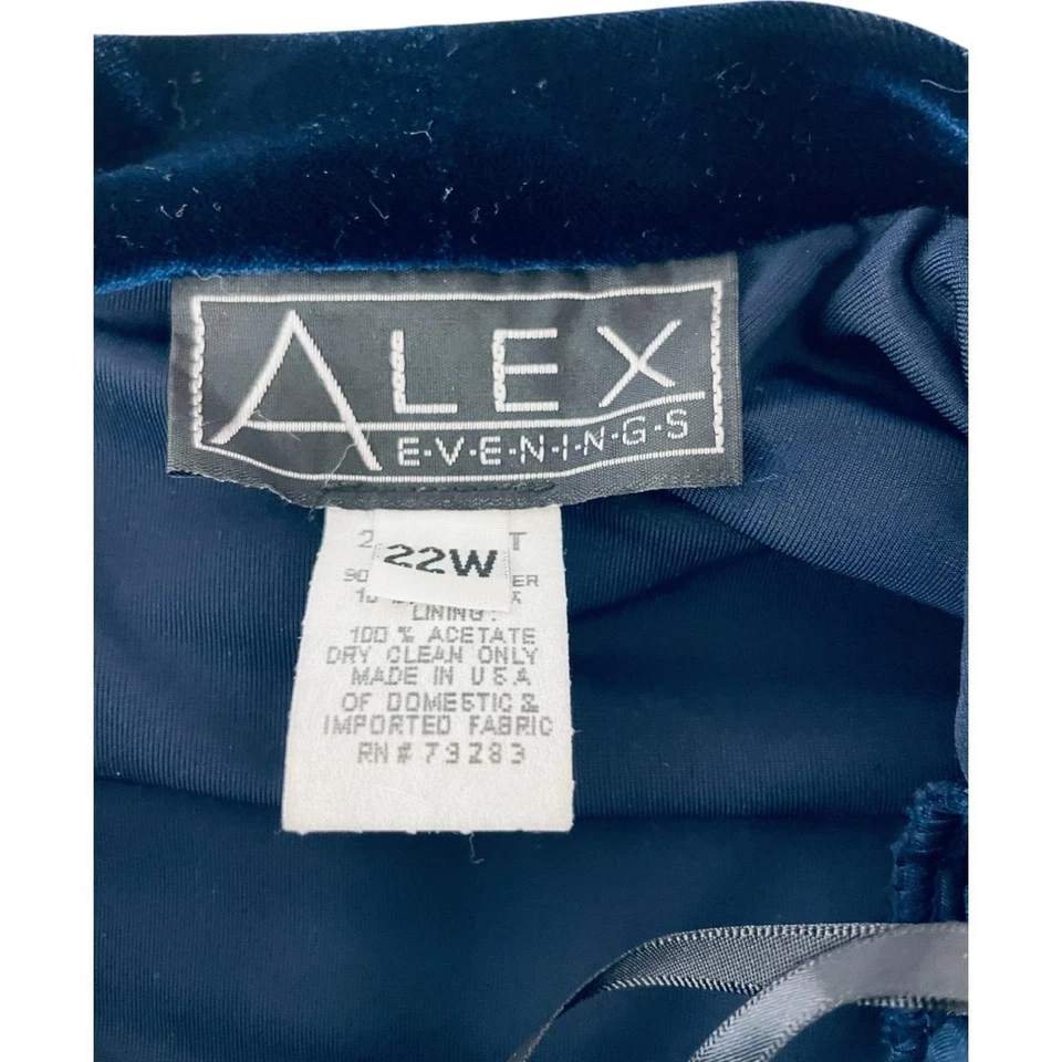 Cárdigan Alex Evenings Azul Terciopelo Frente Abierto Mujer Talla 22W Manga Larga Foto 4 de 4