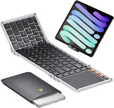 Foldable Keyboard with Touchpad, XK01 TP Folding Portable Keyboard, Full Size Ke