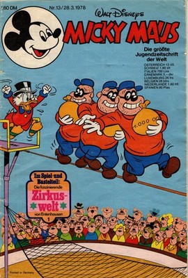 Micky Maus Heft Nr. 13 1978 Walt Disney Egmont Ehapa Verlag GmbH Vintage Retro