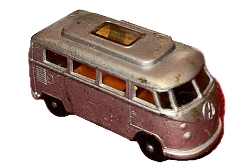 VINTAGE LESNEY MATCHBOX SERIES#34 VW VOLKSWAGEN CAMPER VAN LOW ROOF -SILVER