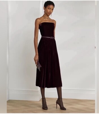 ralph lauren red strapless dress Brittani strapless wrap-effect satin maxi dress - red