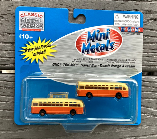 CLASSIC METAL WORKS 1/160 N GMC TDH-3610 TRANSIT BUSES ORANGE & CREAM 52309 F/S | Zustand: New