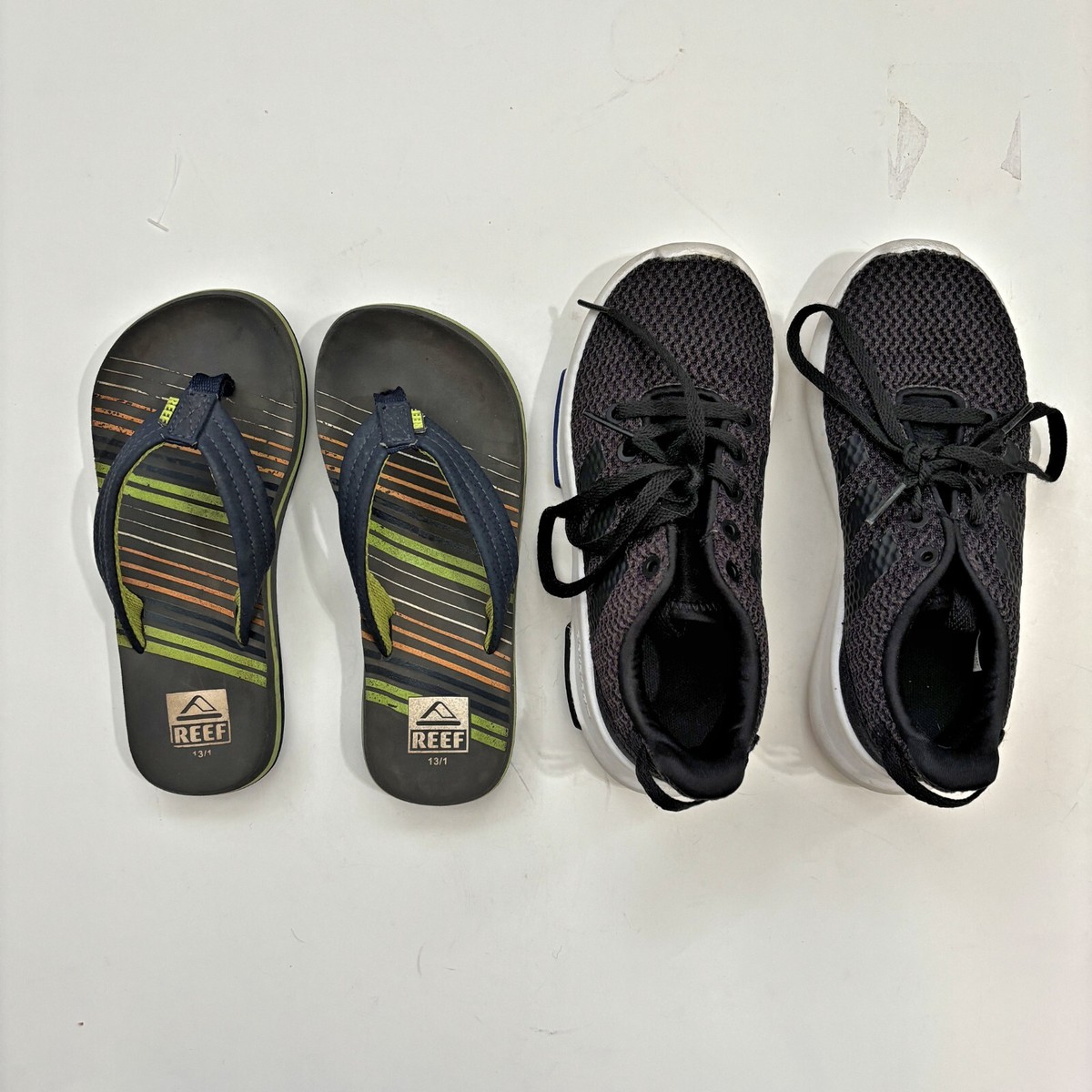 Boys Adidas Sneakers Reef Thongs 13K Running Shoes School Athletic Summer  Beach