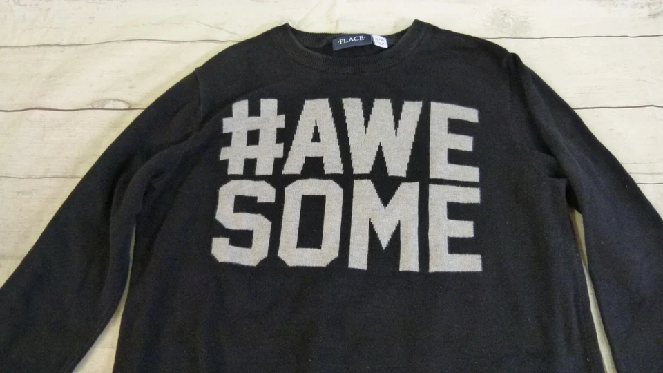 Suéter pulôver The Children's Place - masculino preto manga longa tamanho XL (14) - Imagem 3 de 4