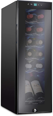 Ivation 12 Bottle Compressor Wine Cooler Refrigerator W/Lock | Large Freestandin