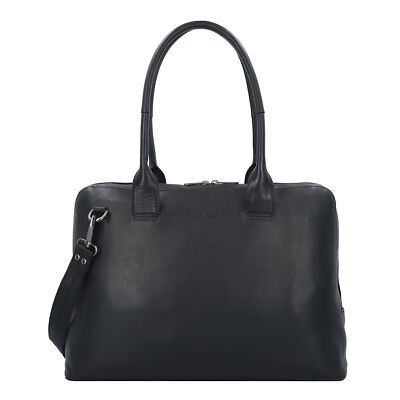 Plevier Structure Canton Schultertasche Leder 44cm Laptopfach #PLV-154 (schwarz)