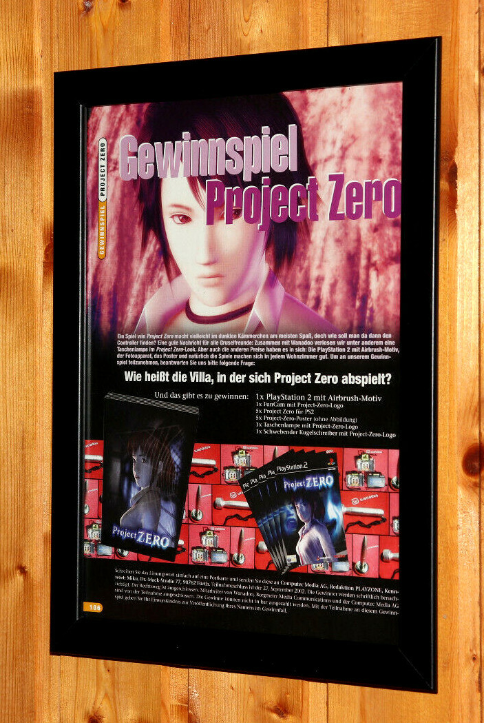 Fatal Frame / Project Zero Rare Small Poster / Vintage Ad Page