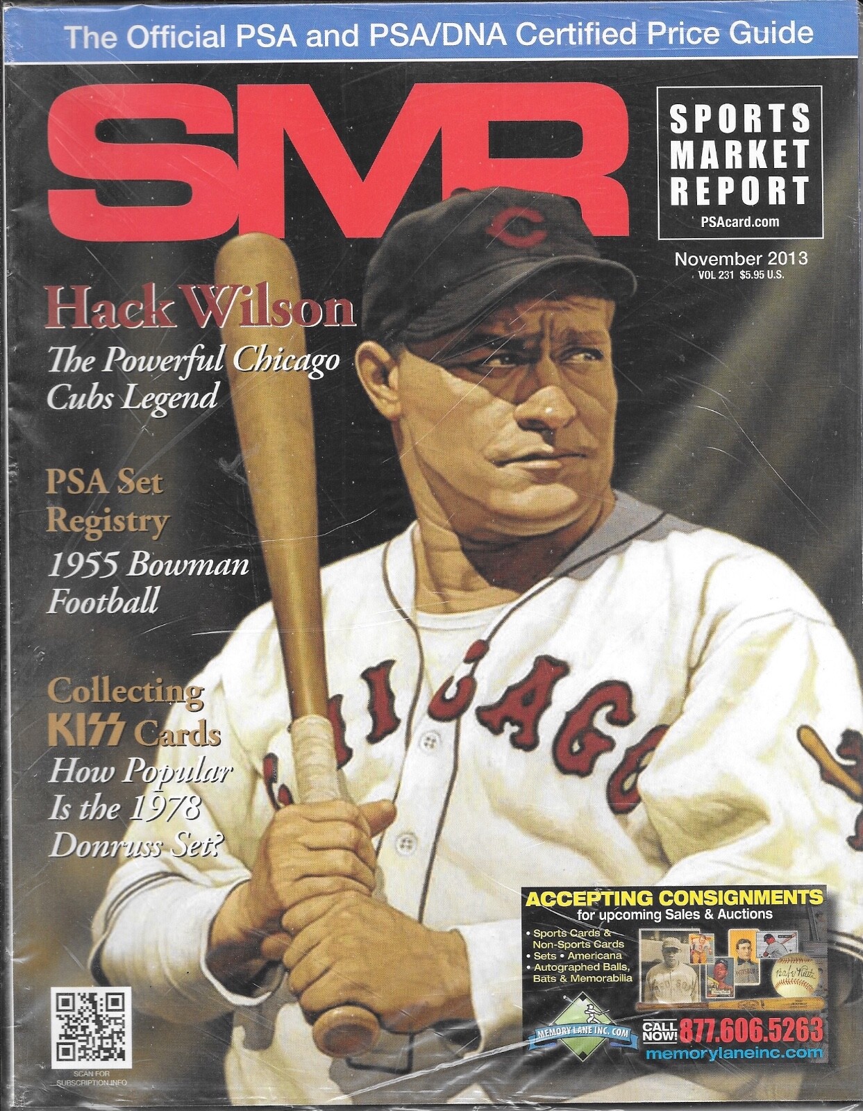 SMR Sports Market Report Magazine, 11/2013. Official PSA Graded Price