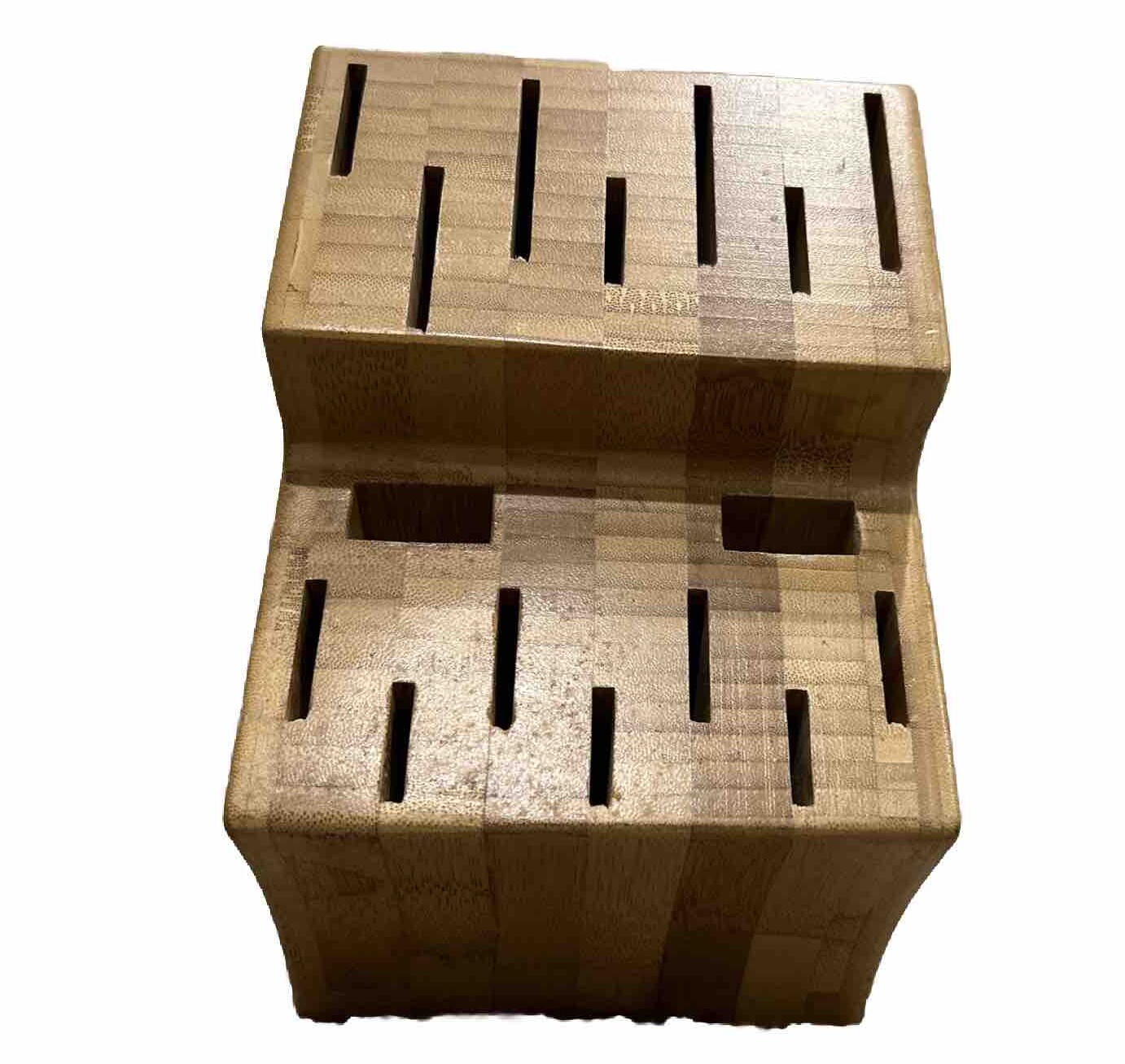 Pampered Chef Knife Block 16 Slots Wood GUC0408 Bamboo Heavy Duty