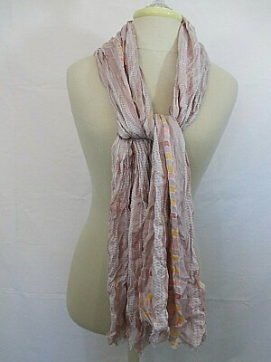 J.Crew Factory Women's NWT 100% Viscose Tan/Gold/Peach Aztec Scarf 70'' L x 27'' W