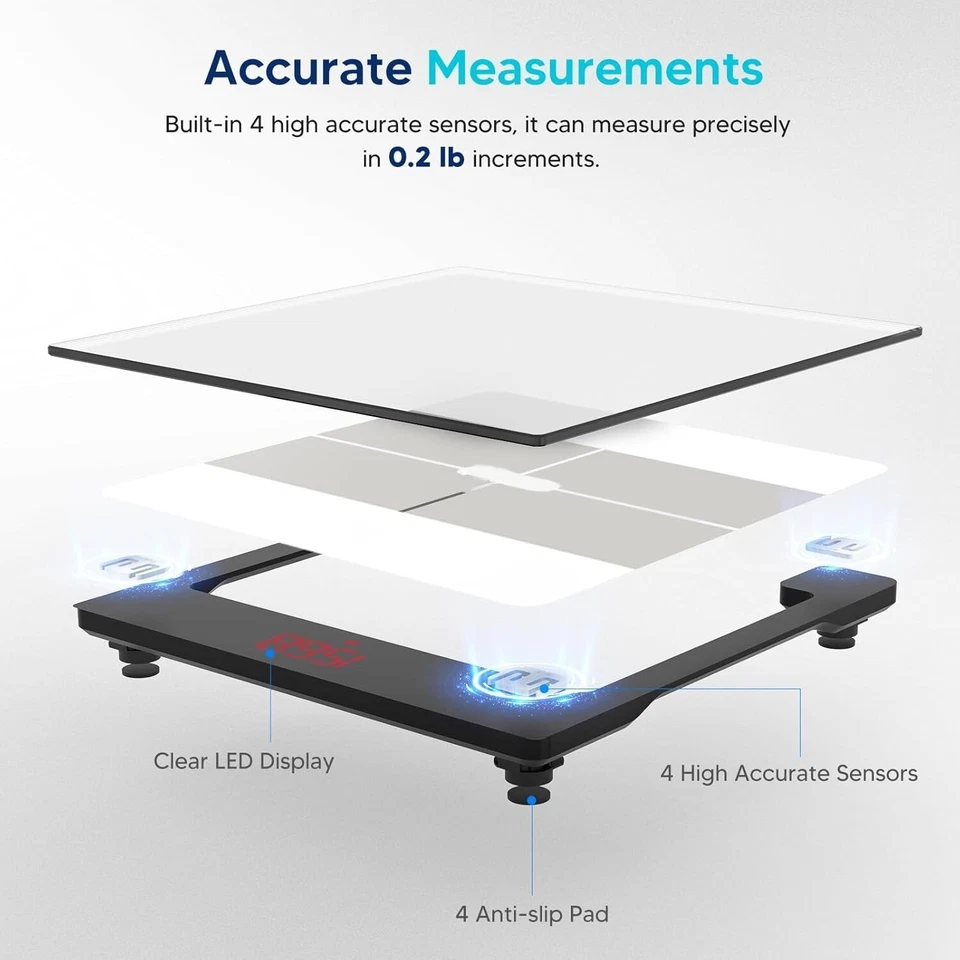 Báscula Digital Con IMC Grasa Corporal Y Masa Muscular Para Usuarios Domésticos Foto 3 de 4